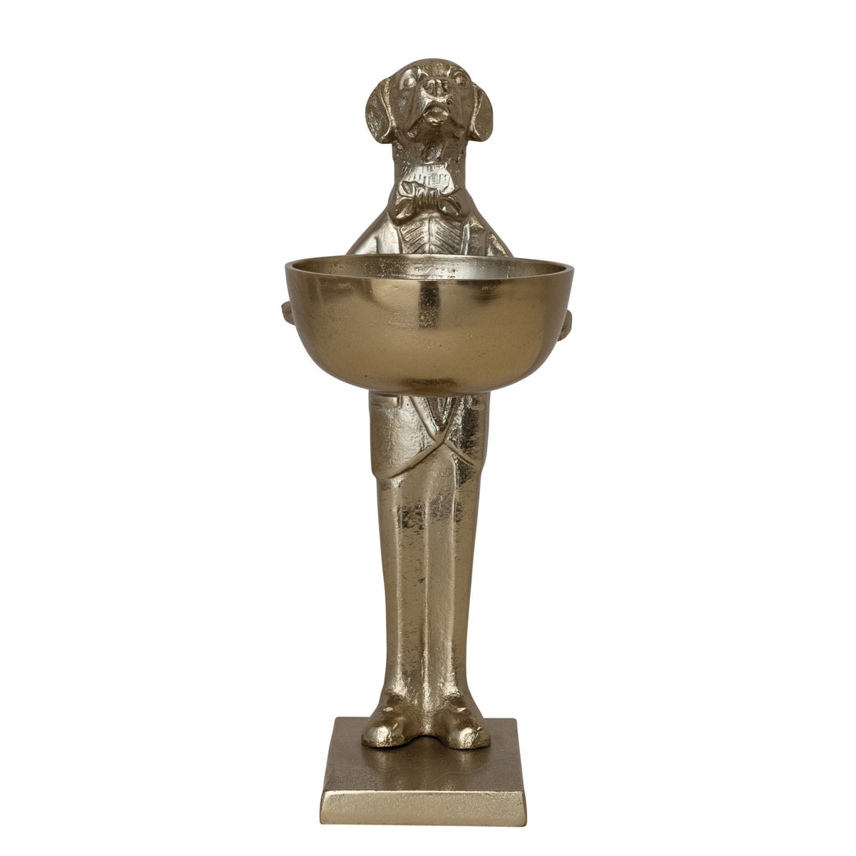 Cast Aluminum Labrador Holding Bowl