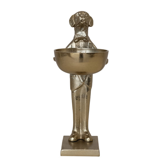 Cast Aluminum Labrador Holding Bowl