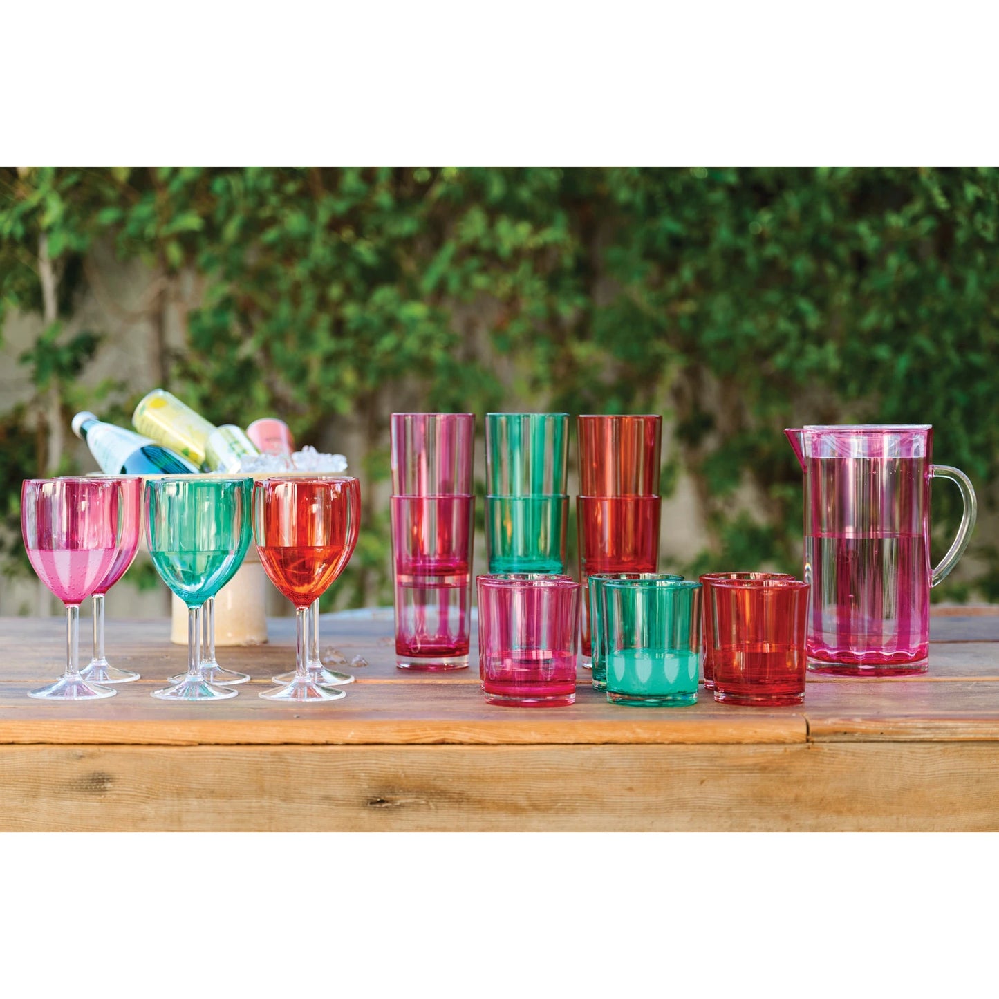 20 oz. Acrylic Drinking Glass with Stripes, 3 Colors