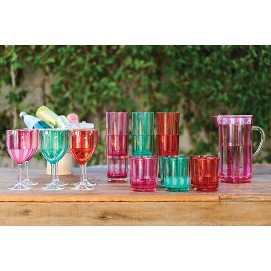 20 oz. Acrylic Drinking Glass with Stripes, 3 Colors
