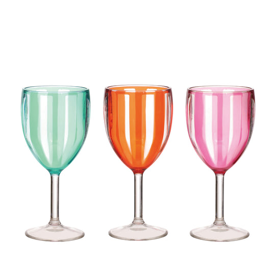 12 oz. Acrylic Stemmed Wine Glass with Stripes