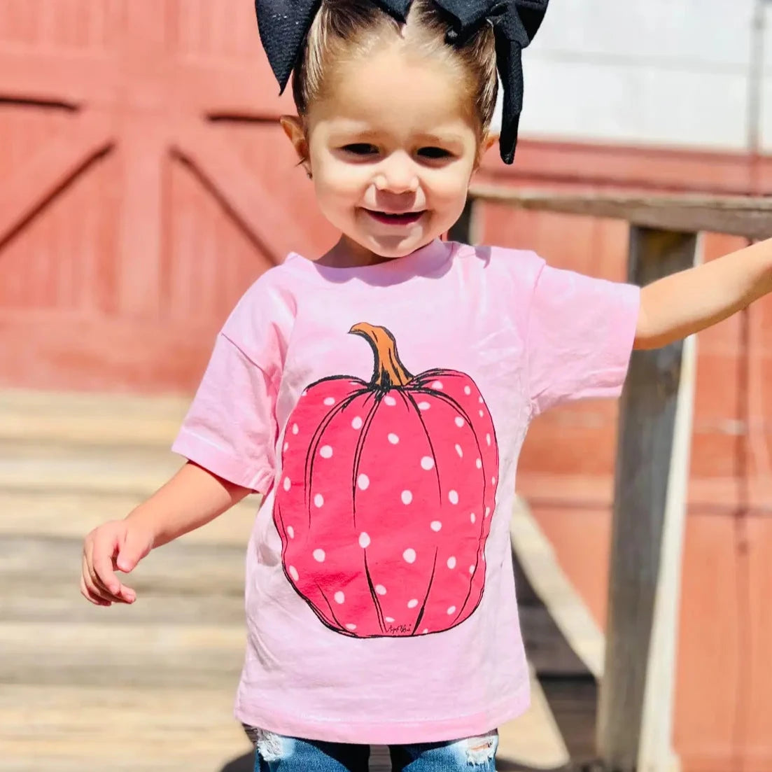 Kids Pink Pumpkin Bubblegum Tee