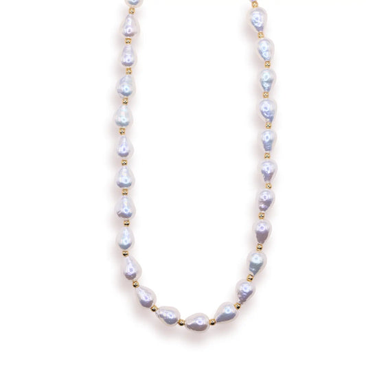 Saylor Pearl Necklace in Gold | 16" with Clasp