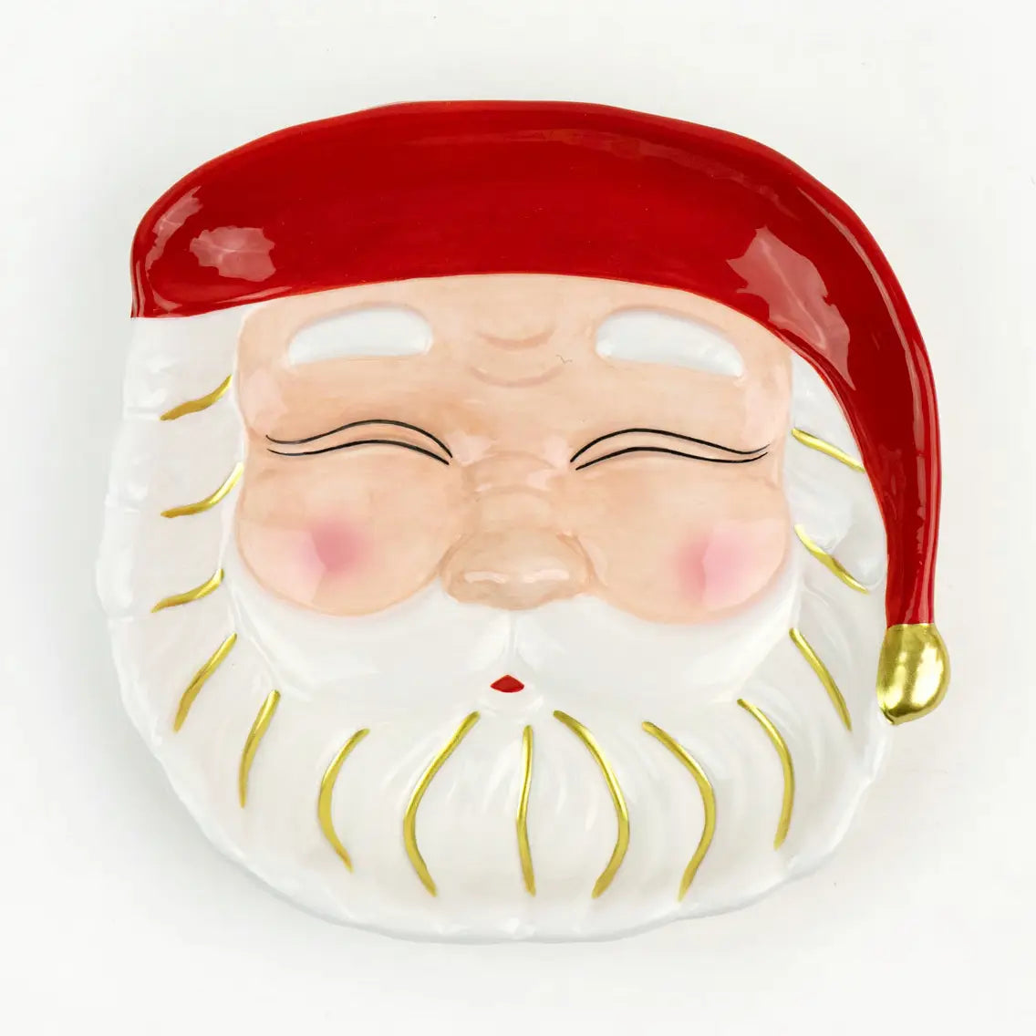Red Santa Dessert Plate