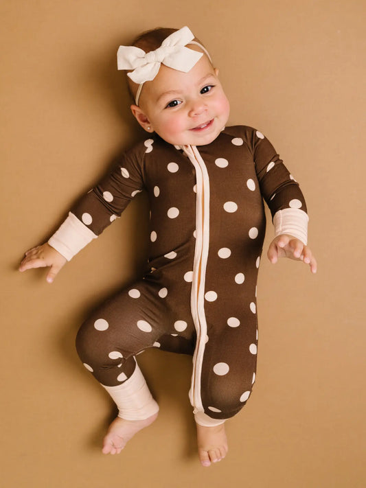 Espresso Polkadot Bamboo Sleeper