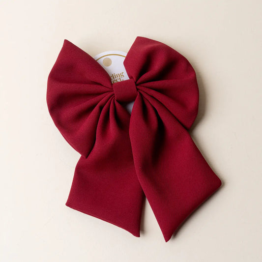 Classic Hair Bow-Burgundy