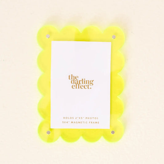 Mini Acrylic Picture Frame Magnet-Neon Yellow