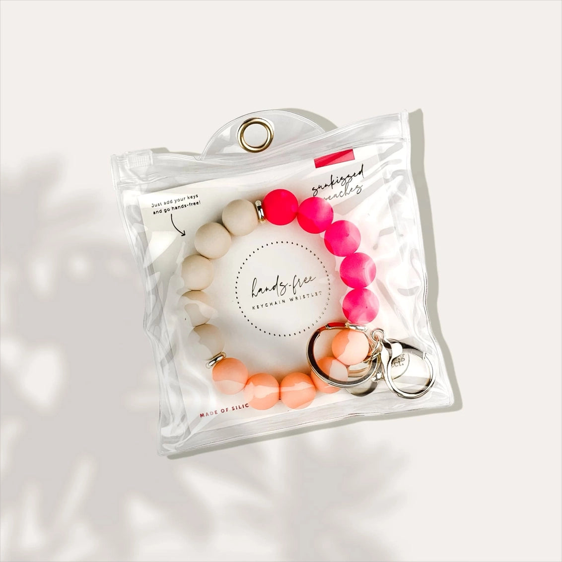 Hands-Free Silicone Keychain Wristlet - Sunkissed Peaches