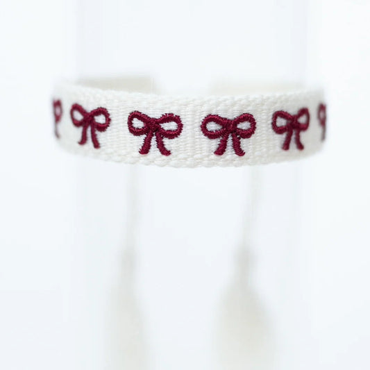 Mini Maroon Bows Bracelet