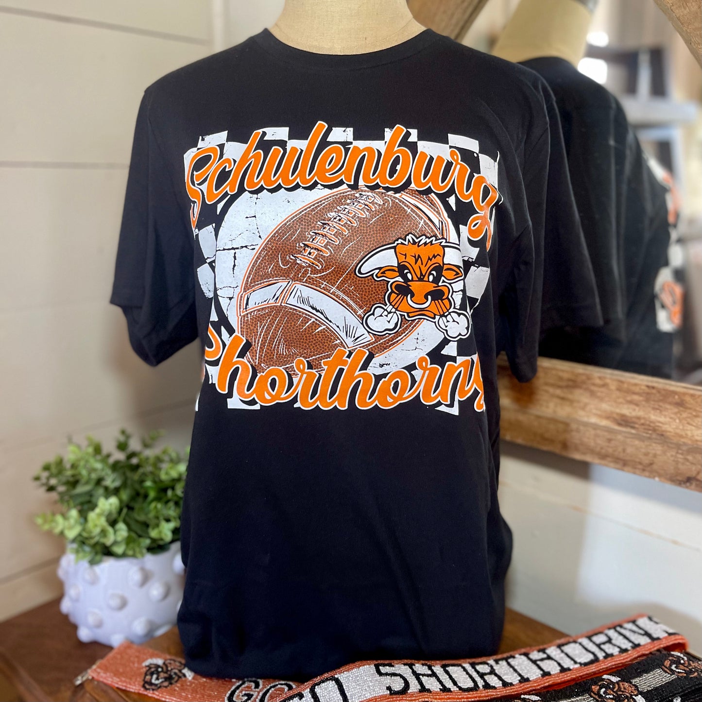 Schulenburg Shorthorn Football Tee