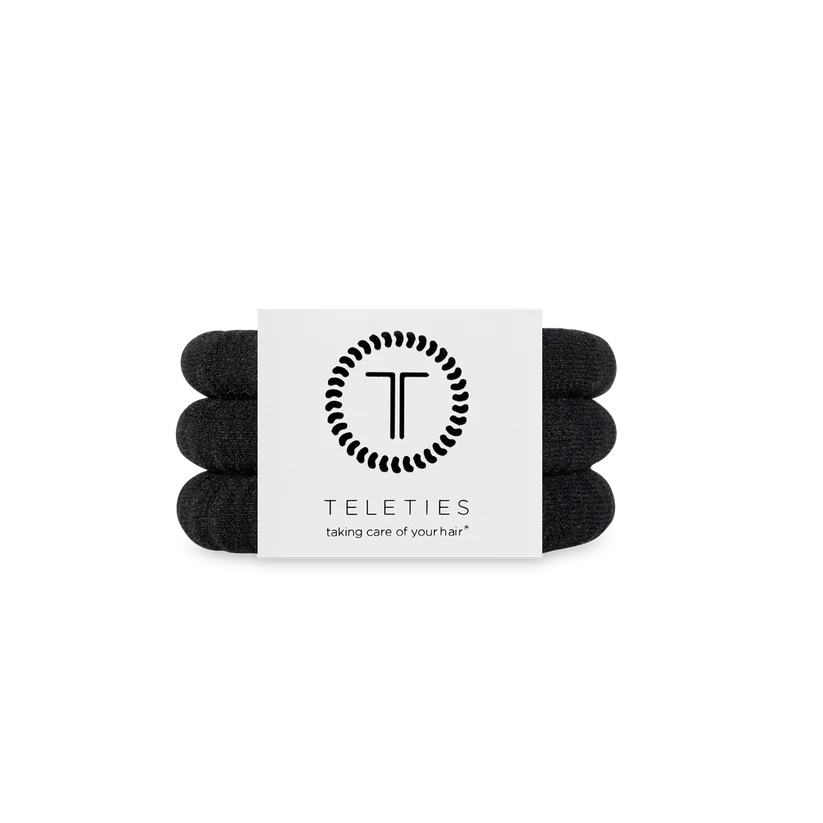 Jet Black Small Nylon Hair Ties