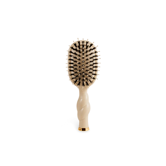 Mini Boar Bristle Hair Brush - Tan