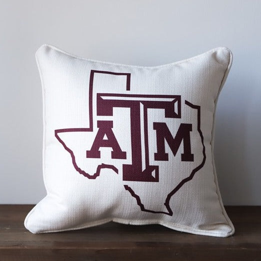 Texas A&M with Texas Outline Pillow