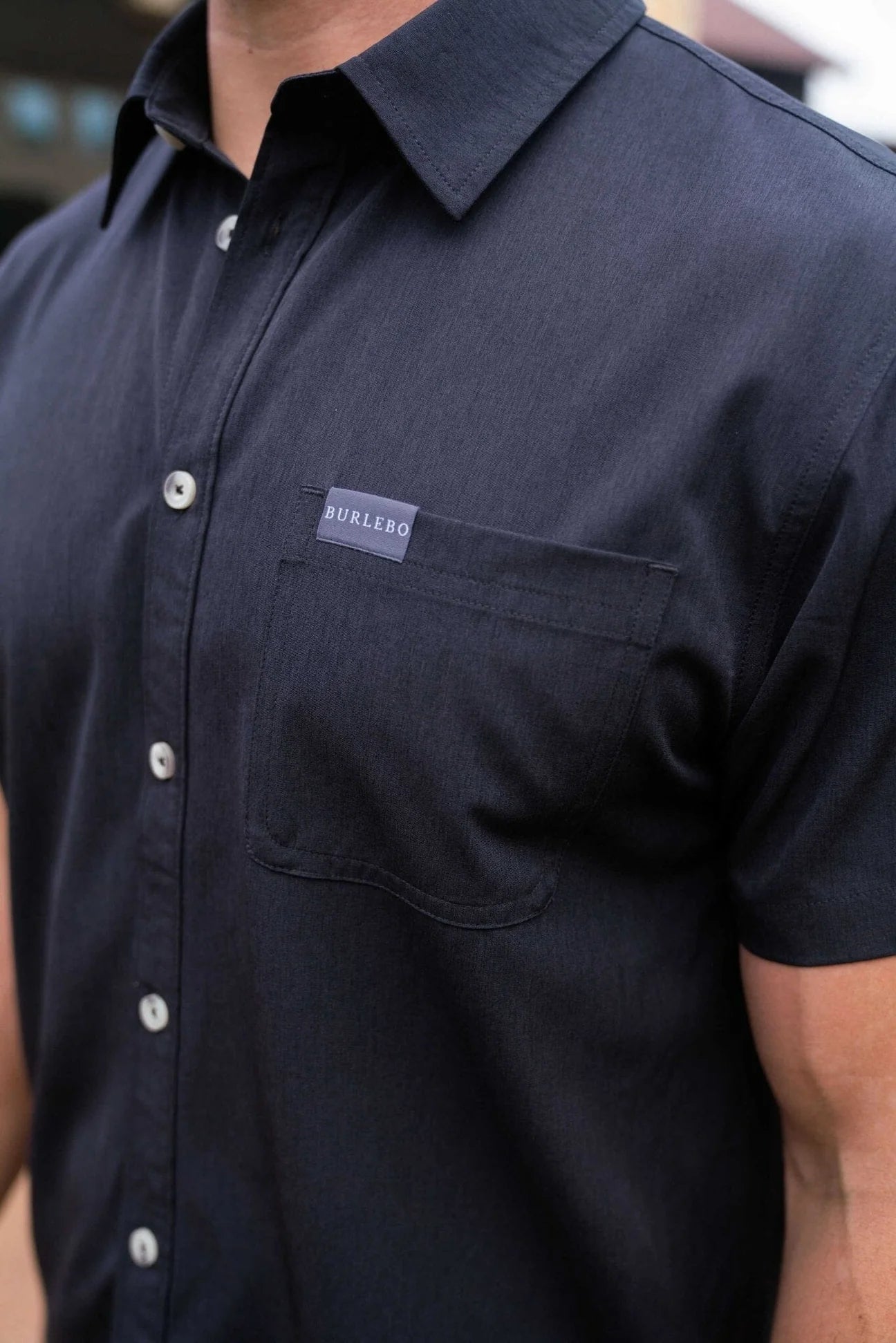 Performance Button Up | Heather Black