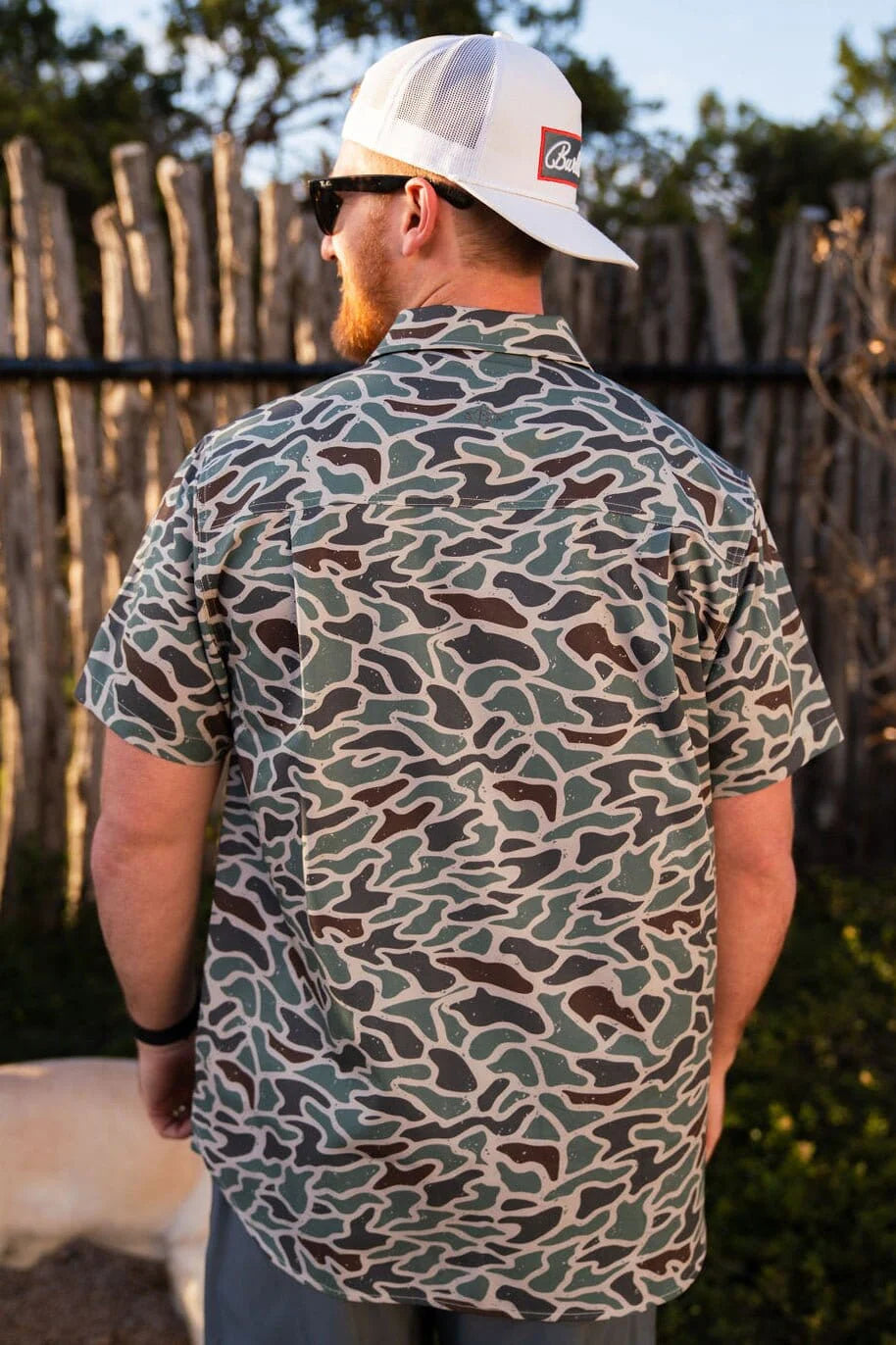 Performance Button Up | Retro Duck Camo