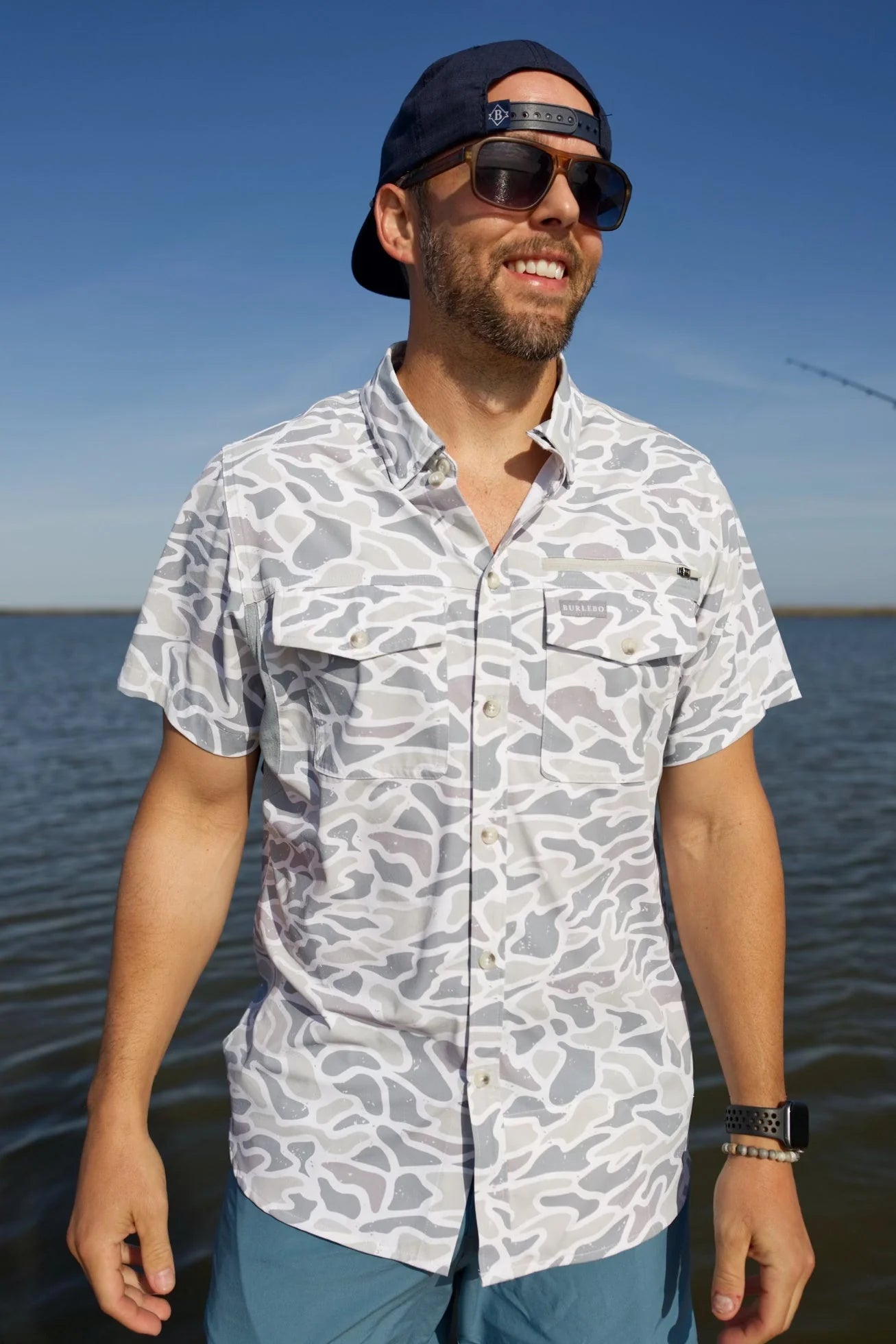 Performance Fishing Shirt | White Camo