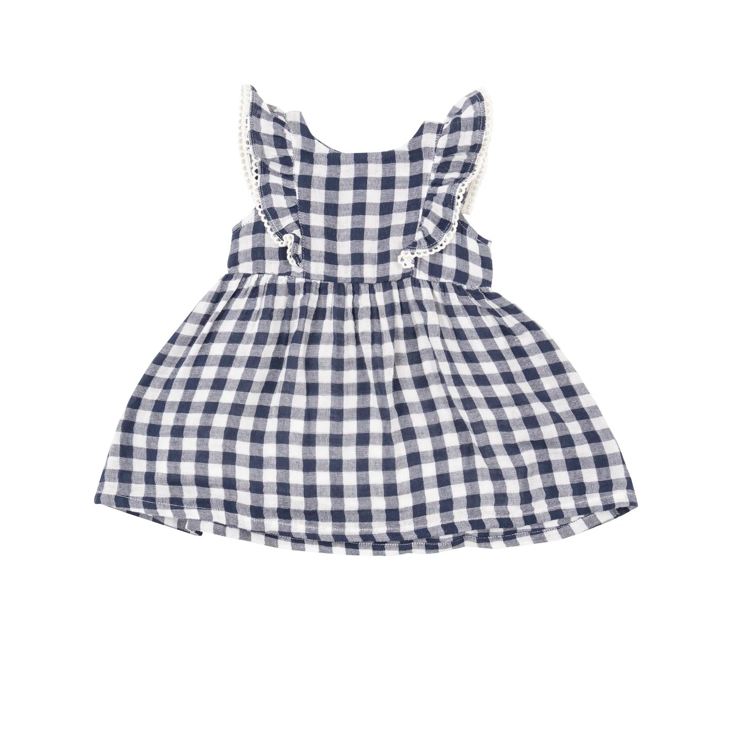 Ruffle Dress - Gingham Navy