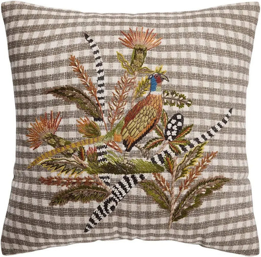 Harvest Pheasant Embroidered Pillow