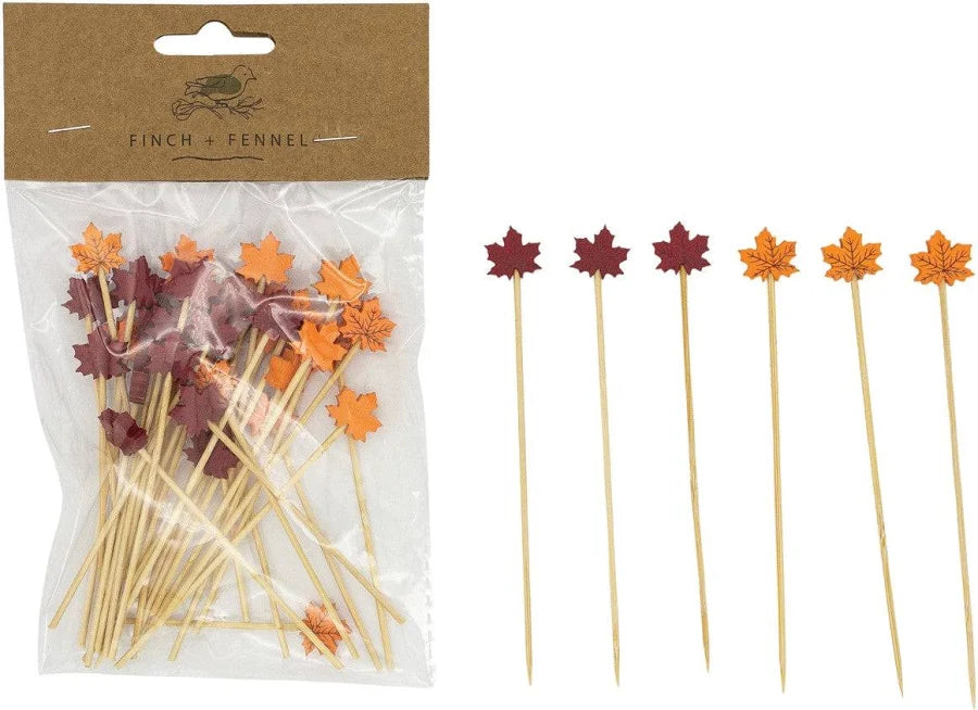 Bamboo Leaf Shaped Picks | Set of 50