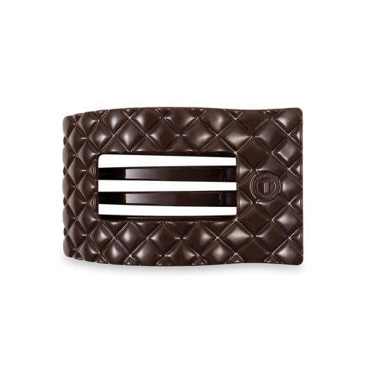 Truly Taupe Quilted Medium Flat Rectangle Hair Clip