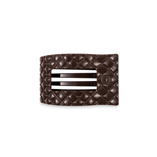 Truly Taupe Quilted Small Flat Rectangle Hair Clip