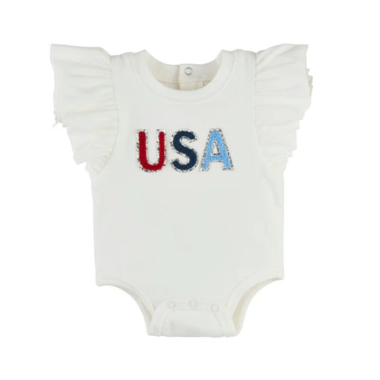 USA Ruffled Baby Bodysuit