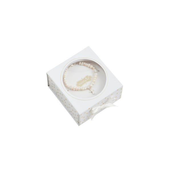 Silver Boxed Cross Bracelet