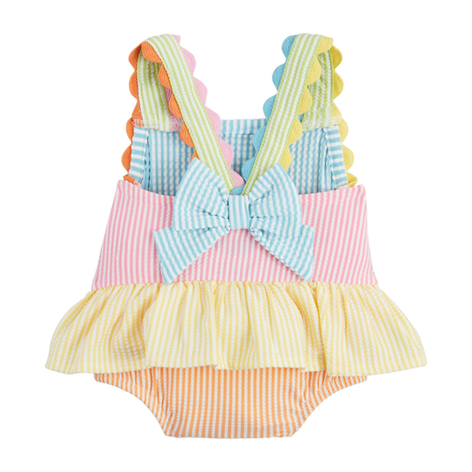 Girls' Seersucker Ric Rac Swimsuit