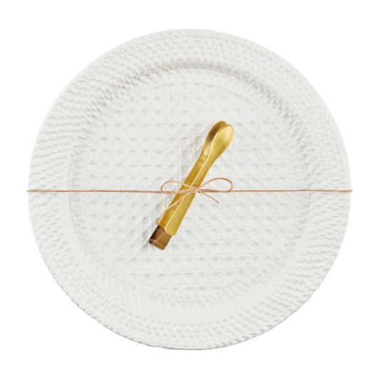 Woven Stoneware Round Platter