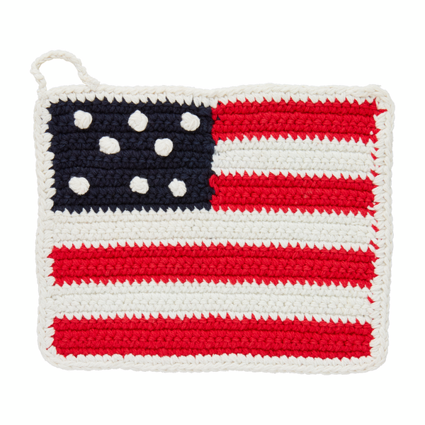 Americana Flag Crochet Pot Holder