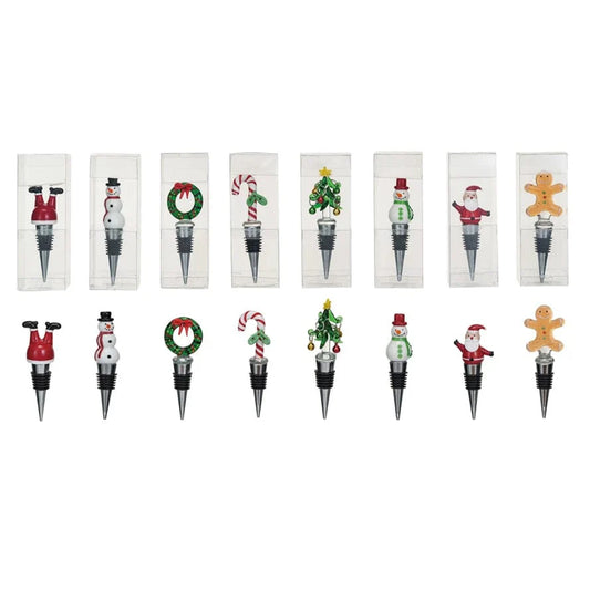 Zinc Alloy Bottle Stopper with Glass Holiday Icon