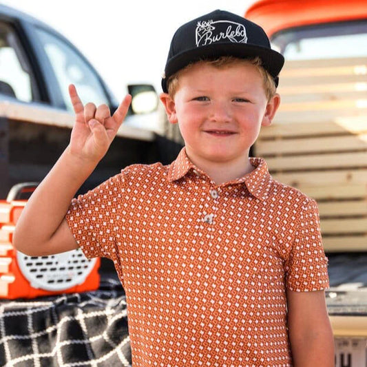 Youth Polo - Texas - Orange & White