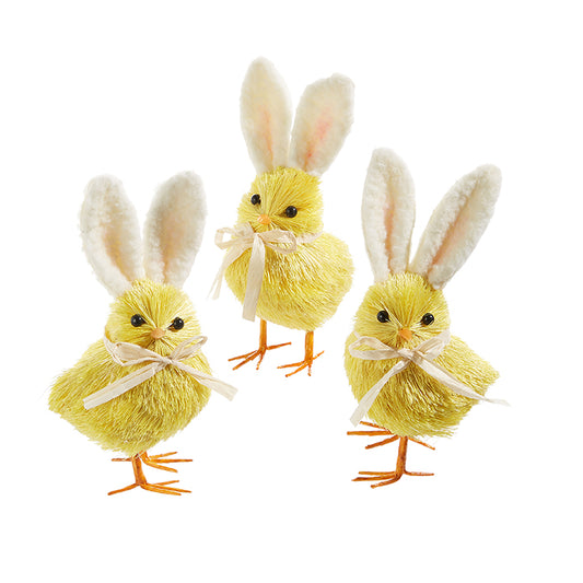 6" Yellow Easter Chick with Bunny Ears